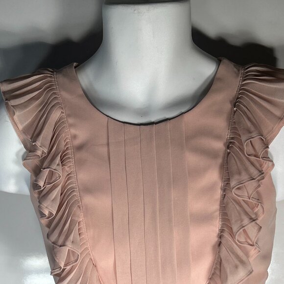 BCBGMaxAzria SZ6 Britt Bare Pink Flowy  Dress Cut Outs Fairy Coquette Party - Picture 9 of 14